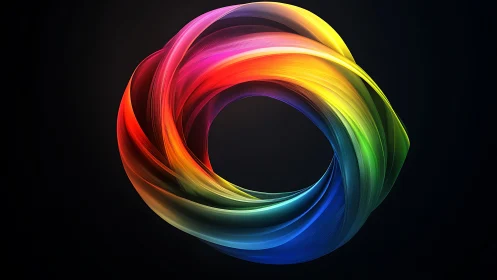 Chromatic vortex loop swirling through midnight silence.