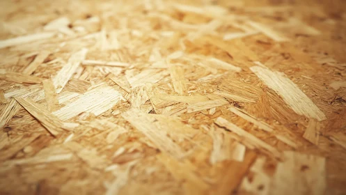 Close-up of Oriented Strand Board Texture in Warm Tones.