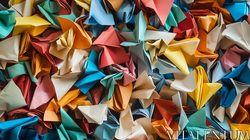Colorful Abstract Origami Paper Art in a Playful Modern Style.