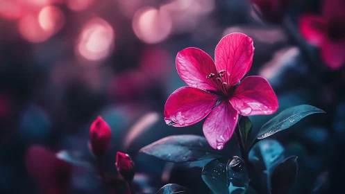 Magenta Petals Whisper Against Velvet Shadows