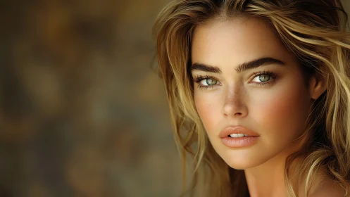 Close-up portrait of young woman against soft blurred background