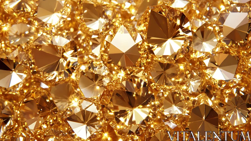 Radiant cluster of faceted golden gemstones in macro view.