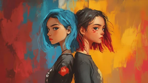 Mirror-tempered twins trade colors in a quiet standoff