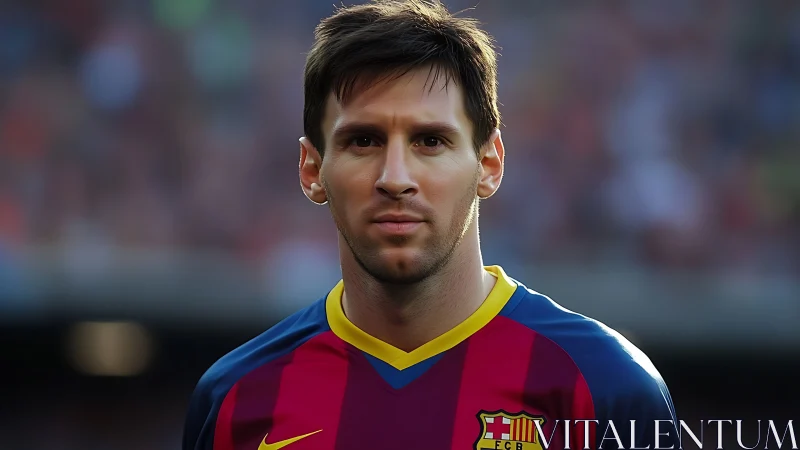 High-resolution football portrait with shallow depth of field rendering