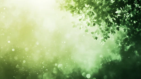 Whispering canopy and drifting green light speckled softly.