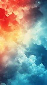 Nebula duet of fire and ice clouds in dreamy collision.