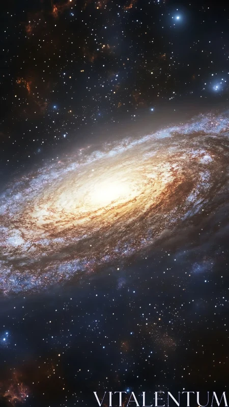 Spiral galaxy core with dense star field in space.