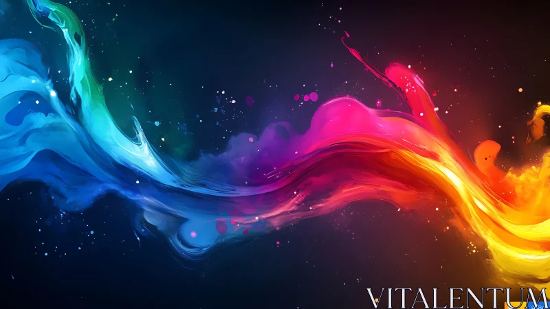 Chromatic fluid dynamics wave with high-energy spectral gradients.