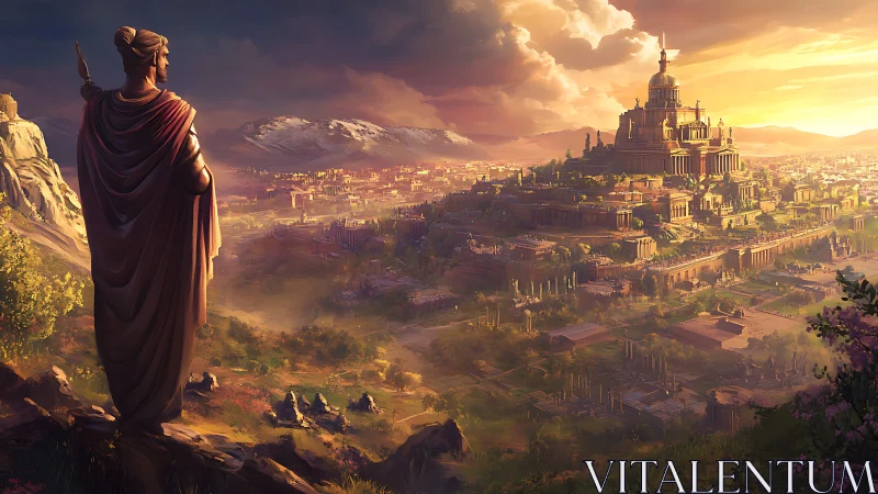 Golden sunset watches over a grand ancient hilltop city