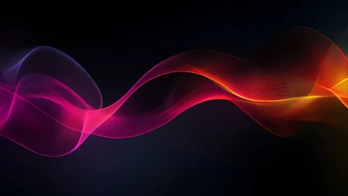 Glowing color waves flowing gently through midnight space.