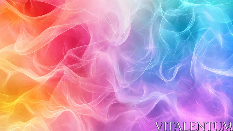 Multicolored translucent waveforms in soft gradient field.