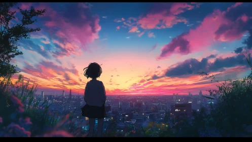 Soft city sunset shared with a quiet, daydreaming friend.