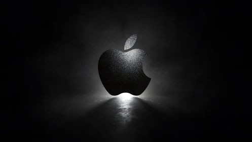 Apple Logo Rendered in Luminous Particle Form.