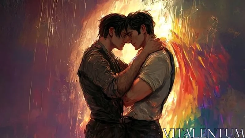 Two souls ignite passion where golden light consumes the darkness