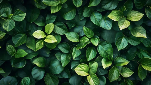 Dense overlapping green foliage with varied leaf textures.
