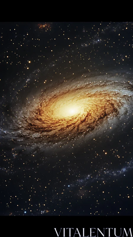 Spiral galaxy core with dense star field in space.
