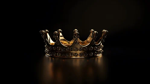 Ornate golden crown on dark background, dramatic lighting, elegant style.