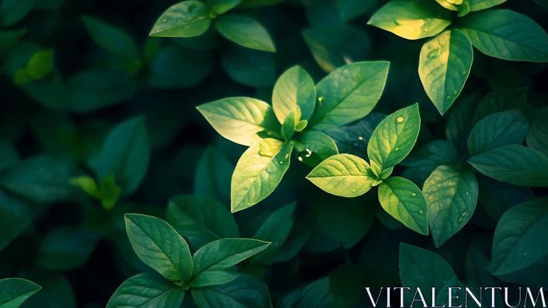 Backlit foliage composition with luminous leaf structure.