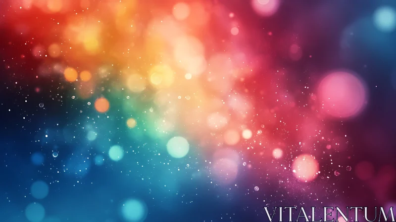 Defocused bokeh particle field spans full-spectrum radial gradient