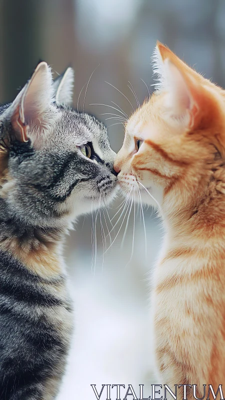 Two Adorable Cats Share a Sweet Nose-to-Nose Moment