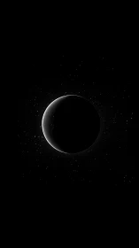 Gentle crescent planet glows softly in a quiet starfield