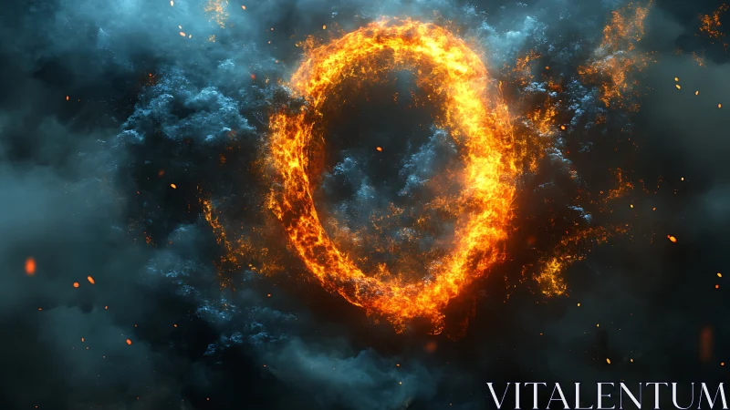 Fiery Ring Portal Ignites Through Cosmic Clouds.