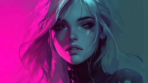 Neon side-lit portrait studies split-complementary color contrast