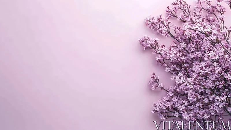 Spring lilac blossoms on soft lavender background
