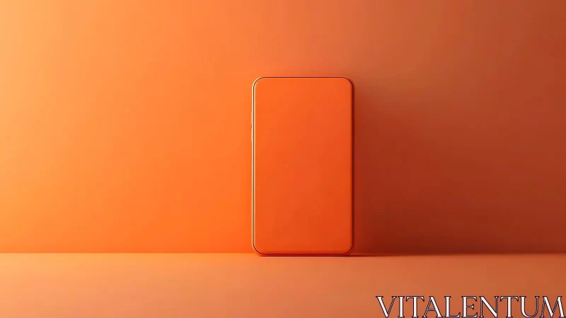 Minimalist orange smartphone on monochrome backdrop.