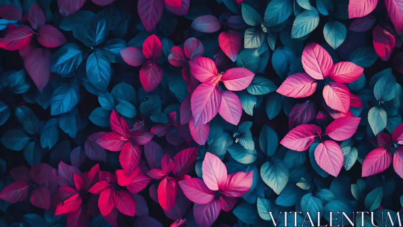 Bicolor foliage matrix under cyan magenta chromatic separation.
