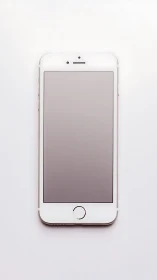 White iPhone smartphone displayed on neutral background.