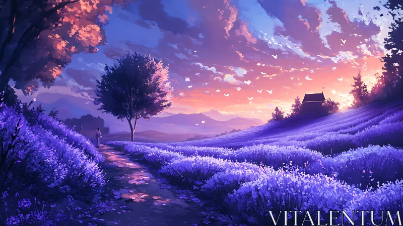 Lavender hills hum softly as sunset rehearses its glow
