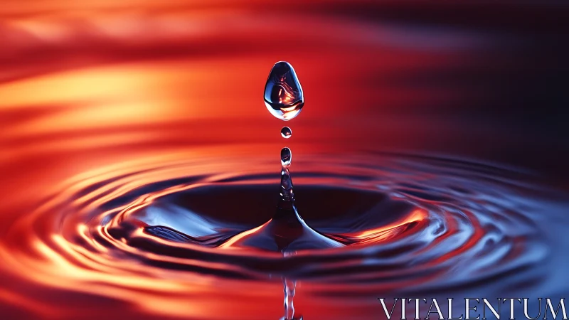 High-speed macro captures liquid droplet column with specular caustics