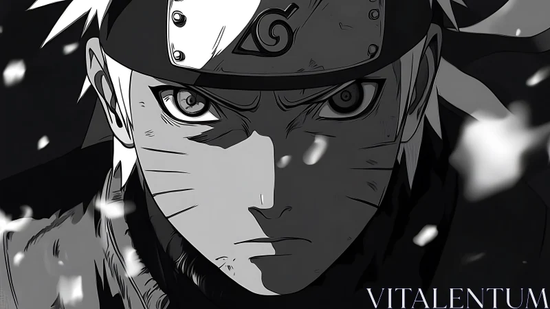 Intense ninja portrait channels stormlike determination