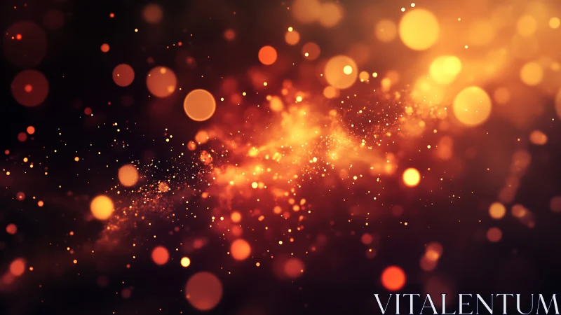 Golden Particle Burst: Abstract Light Emission Design.