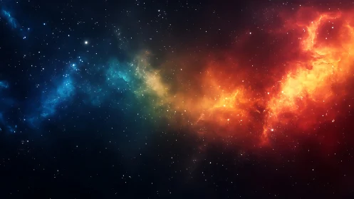 Bicolor nebula arc glows across deep starfield sky