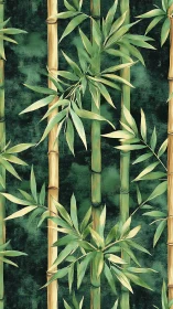 Vertical bamboo stalks form a tranquil, layered forest pattern.