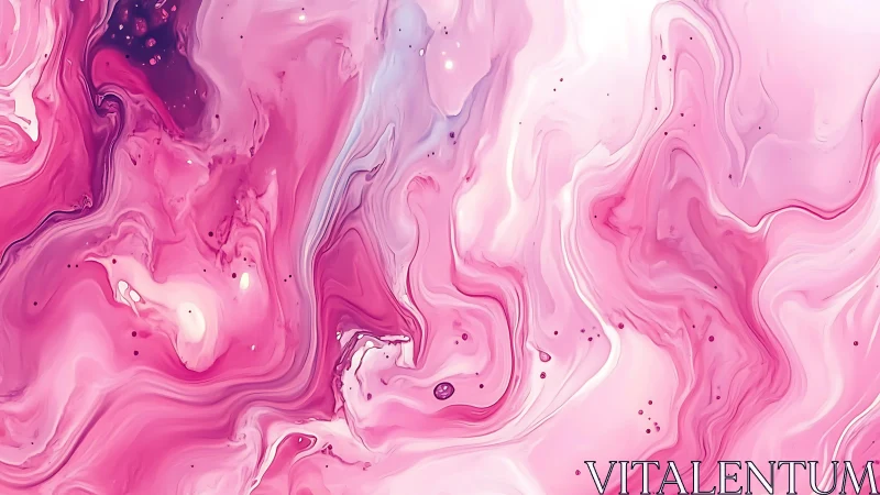 Swirling pink fluid art drifts in soft, dreamy motion