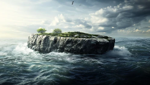 Stubborn Stone: Where Bedrock Meets the Roaring Tide.