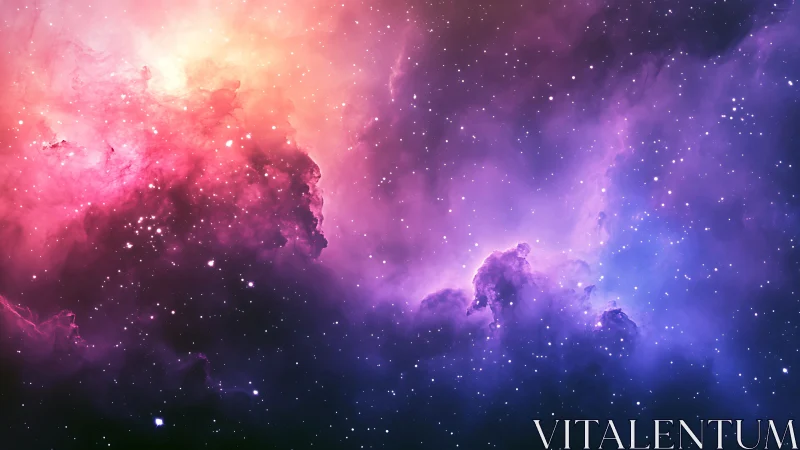 Color-graded interstellar nebula reveals stratified gas clouds