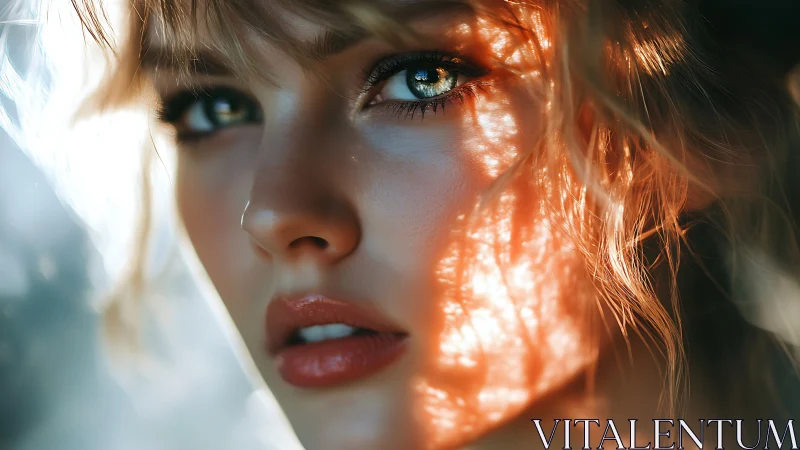 Close cropped portrait shows detailed eye and skin rendering