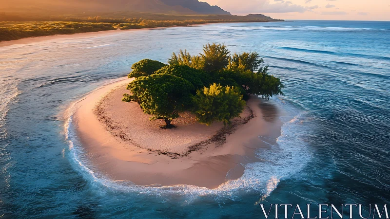 Emerald Sentinel: A Solitary Tree's Tidal Paradise.