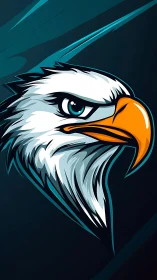 Electric eagle gaze cuts through teal night like lightning