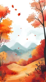 Autumn's Golden Valley: Where Leaves Dance Free.