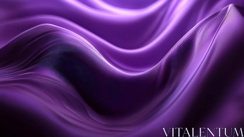 Purple satin waves form smooth abstract flowing folds