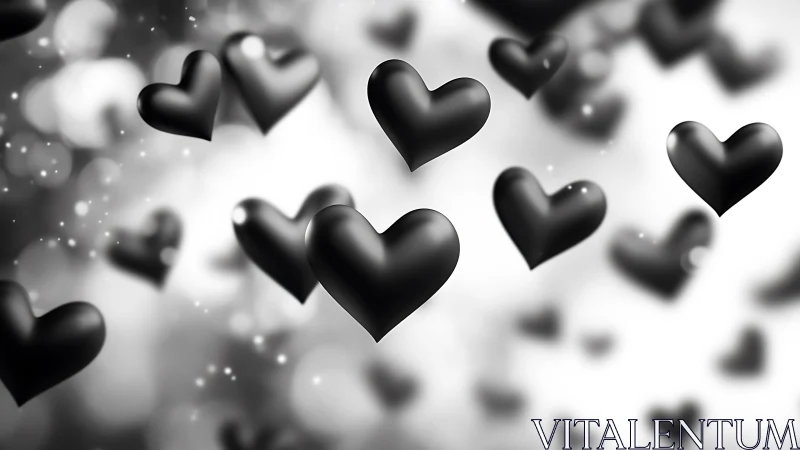 Black hearts cascade through misty dreams.