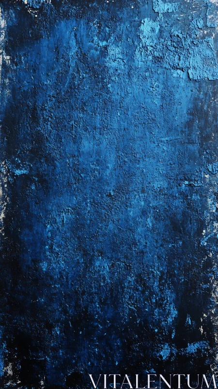 Deep cobalt textured wall suggests weathered abstract field