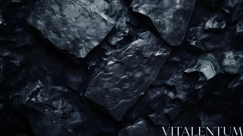Dark slate stone texture background with realistic 3D effect.