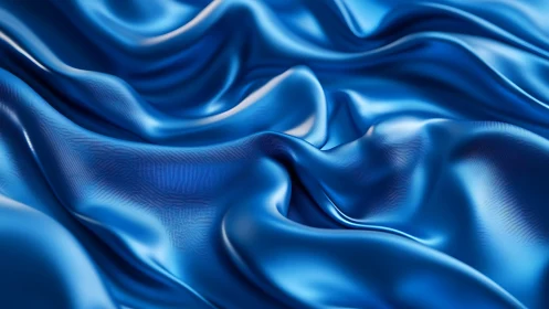 Gentle waves of blue satin drift in soft luminous folds