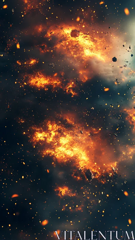 Cosmic Explosion: Fire Across the Void.